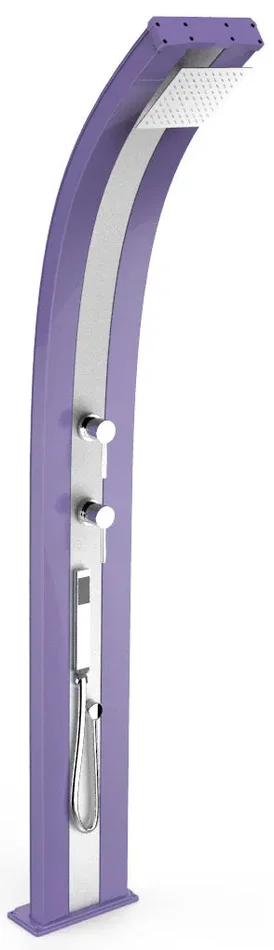 Doccia Solare da Esterno Giardino 40L Miscelatore e Doccetta Mobile Arkema Dada Fascia Inox Viola