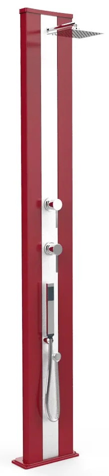 Doccia Solare da Esterno Giardino 40L Miscelatore e Doccetta Mobile Arkema Dada S Fascia Inox Cherry Saldi