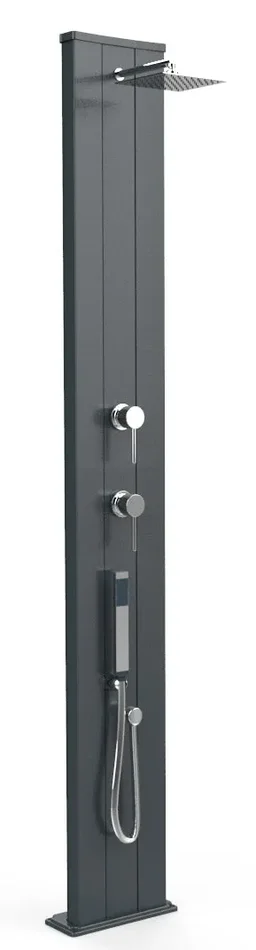 Doccia Solare da Esterno Giardino 40L Miscelatore e Doccetta Mobile Arkema Dada S Grigio Antracite - immagine 3