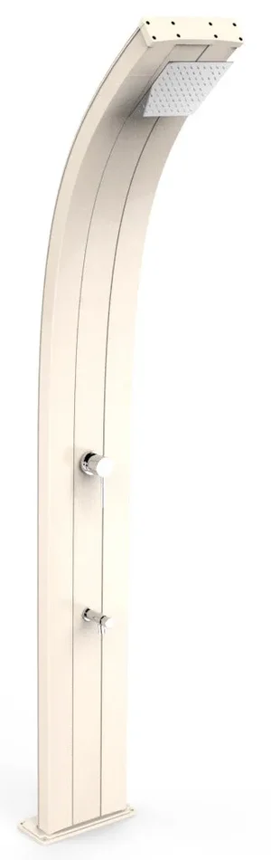 Doccia Solare da Esterno Giardino 40L Miscelatore e Lavapiedi Arkema Dada Bianco Crema In saldo - immagine 2