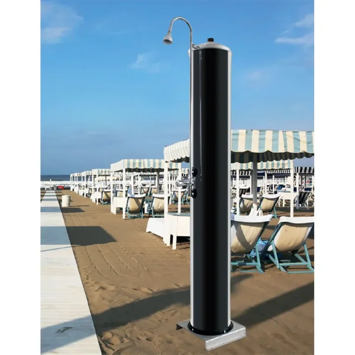 Doccia Solare da Giardino 120L Miscelatore Temporizzato ATI Docce TM Grigio Antracite - immagine 2