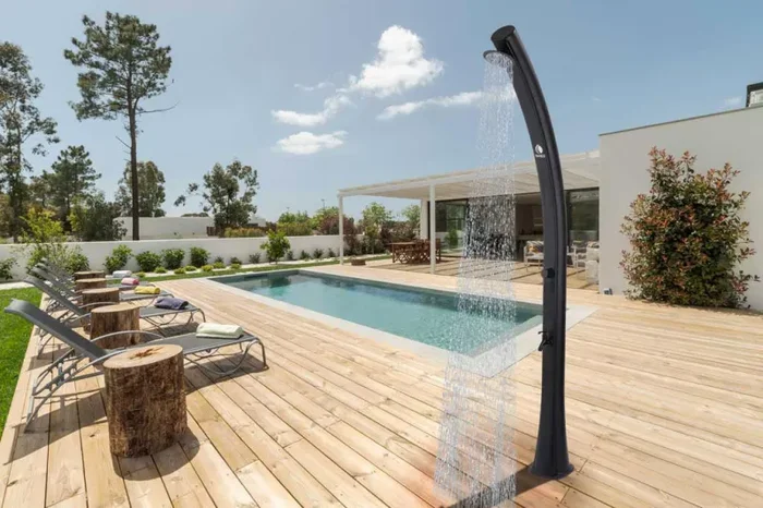 Doccia Solare da Giardino 22L Miscelatore e Lavapiedi Sined Sole Nera - immagine 2