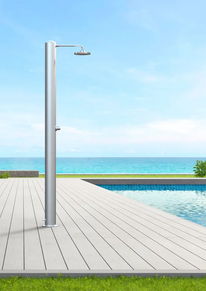 Doccia Solare da Giardino 28 L Soffione Eco Rain e Miscelatore Temporizzato Tevere TX Satinato - immagine 2