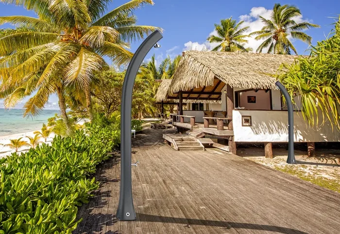 Doccia Solare da Giardino 28L Miscelatore e Lavapiedi Arkema Happy Five Bianco - immagine 2