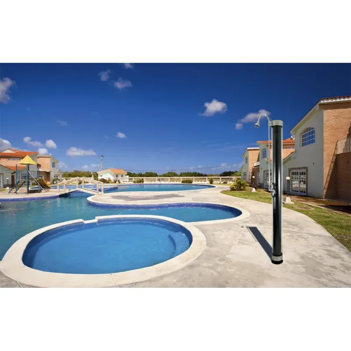 Doccia Solare da Giardino 28L Miscelatore e Lavapiedi ATI Docce N Grigio Antracite - immagine 2