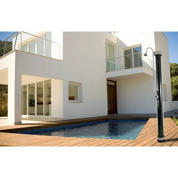 Doccia Solare da Giardino 28L Miscelatore e Lavapiedi ATI Docce N Grigio Antracite - immagine 3