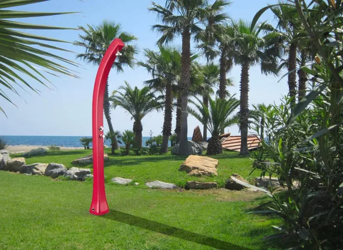 Doccia Solare da Giardino 28L Miscelatore Temporizzato Arkema Happy Beach Dove Grey - immagine 2