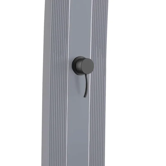 Doccia Solare da Giardino 30L Miscelatore e Lavapiedi in Alluminio Sined Lea Argento - immagine 3