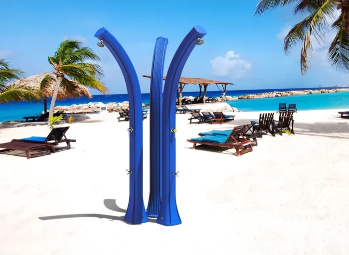 Doccia Solare da Giardino 35L Miscelatore e Lavapiedi Arkema Happy XL Blu - immagine 3