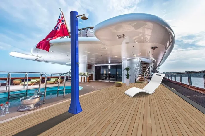 Doccia Solare da Giardino 40L Miscelatore Arkema Big Happy Five Blue Ocean Saldi - immagine 2