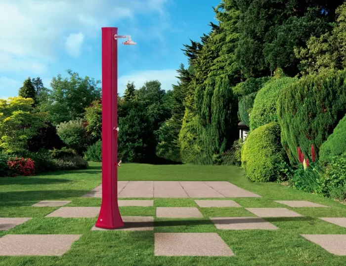 Doccia Solare da Giardino 40L Miscelatore e Lavapiedi Arkema Big Happy Five Verde Vendita online