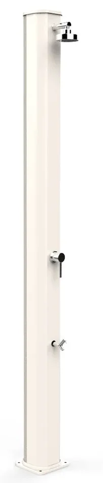 Doccia Solare da Giardino 40L Miscelatore e Lavapiedi Arkema Big Jolly Bianco Crema Fornitura