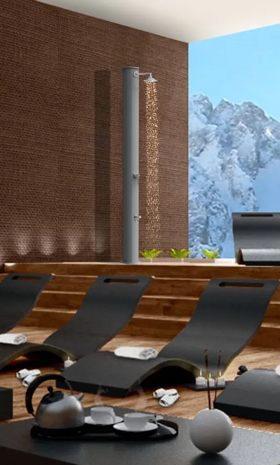 Doccia Solare da Giardino 40L Miscelatore e Lavapiedi Arkema Big Jolly Cherry - immagine 3