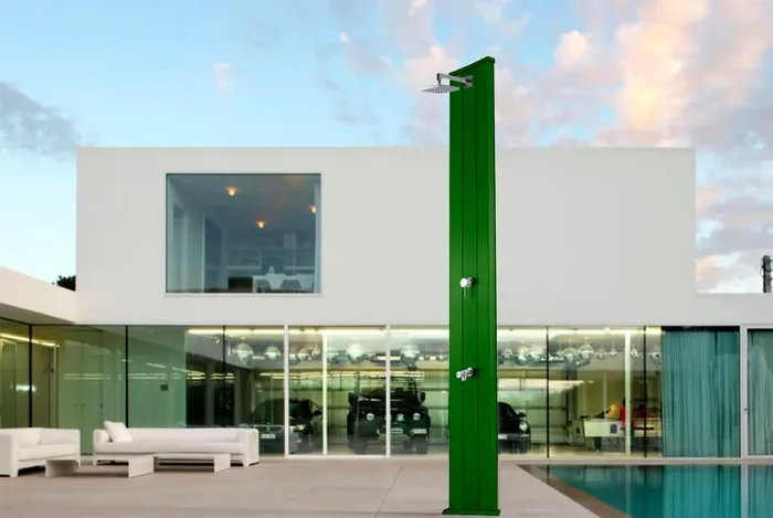 Doccia Solare da Giardino 40L Miscelatore e Lavapiedi Arkema Dada S Verde - immagine 2