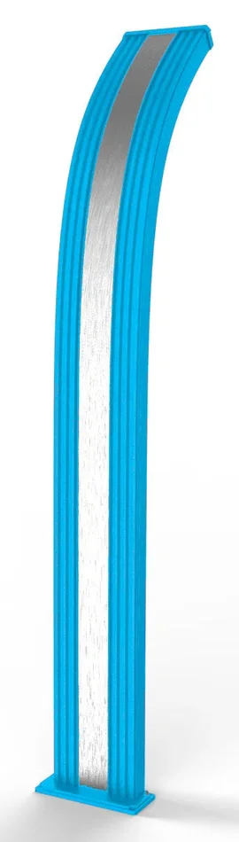 Doccia Solare da Giardino 40L Miscelatore Temporizzato e Lavapiedi Arkema Dada Fascia Inox Light Blu Fornitura - immagine 3