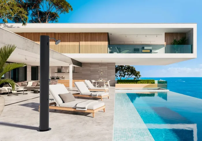 Doccia Solare da Giardino 70L Miscelatore e Lavapiedi Arno N - immagine 2