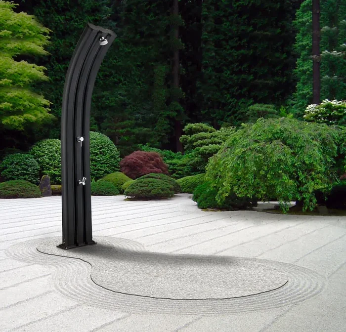 Doccia Solare da Giardino 75L Miscelatore e Lavapiedi Arkema Energy Pro Bianco Crema - immagine 3