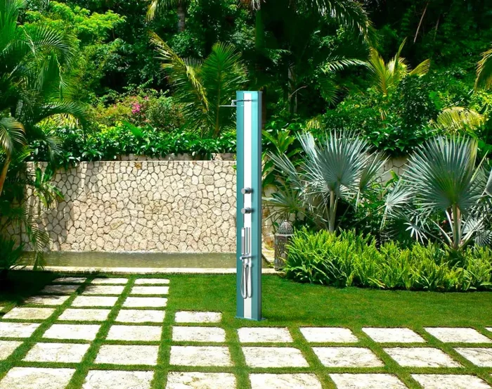 Doccia Solare da Giardino Miscelatore e Doccetta Arkema Dada S Top Line Perla Bianca - immagine 2