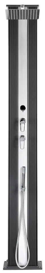 Doccia Solare Ibrida da Giardino 40L Miscelatore e Doccetta Lavapiedi Antracite/Alluminio - immagine 2