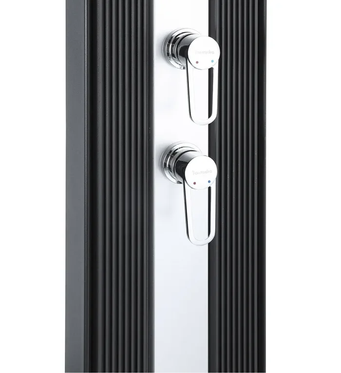 Doccia Solare Ibrida da Giardino 40L Miscelatore e Doccetta Lavapiedi Antracite/Alluminio - immagine 3