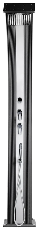 Doccia Solare Ibrida da Giardino 40L Miscelatore e Doccetta Lavapiedi Antracite/Inox - immagine 2