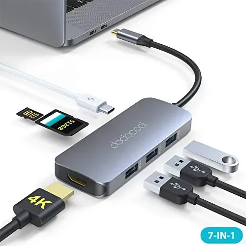 dodocool HUB USB C, Adattatore 7 in 1 C con 4K HDMI, USB-C 100W PD, 3…