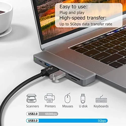 dodocool Hub USB C, Adattatore 7 in 1 HUB, Tipo C a 4K HDMI, 3 Porte USB… Saldi - immagine 3