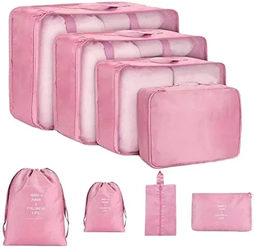 DoGeek – 7pack Organizer Valigia Cubi Organizzatori 8 Pcs Rosa