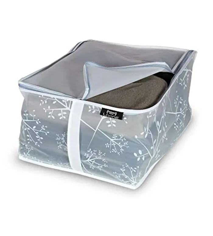 DOMO PAK LIVING Custodia, Bianco e Semitrasparente, 30x40x20
