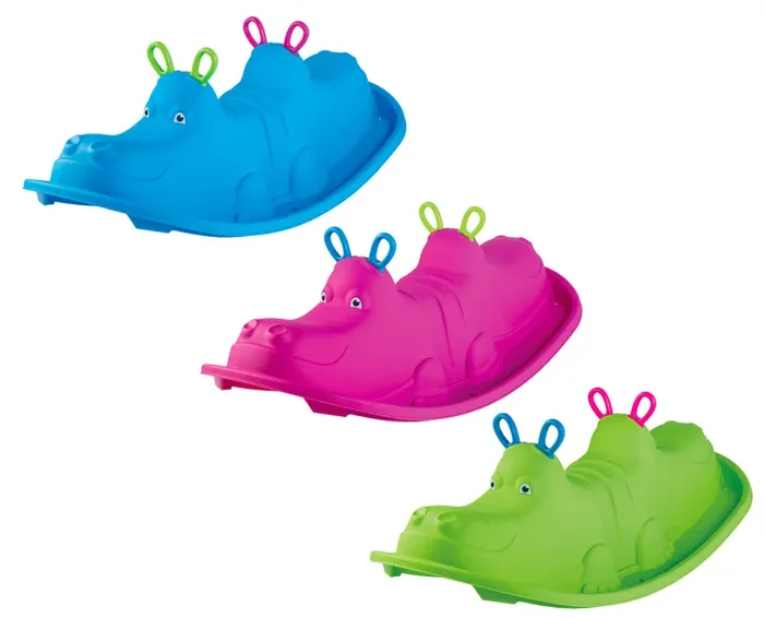 Dondolo 3 Posti 103,5×45,5×34,5 cm in Plastica Blu o Rosa o Verde