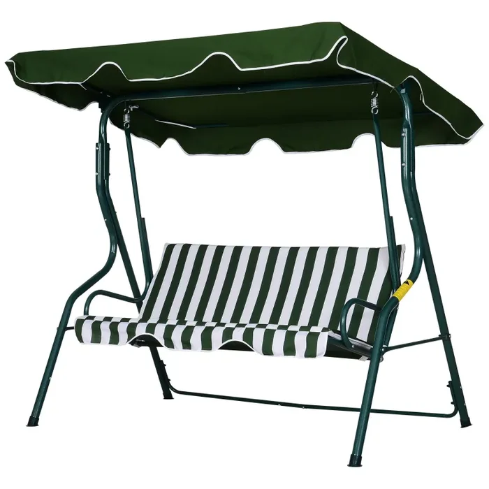 Dondolo 3 Posti da Giardino 170x110x153 cm Swivel Verde e Bianco Online