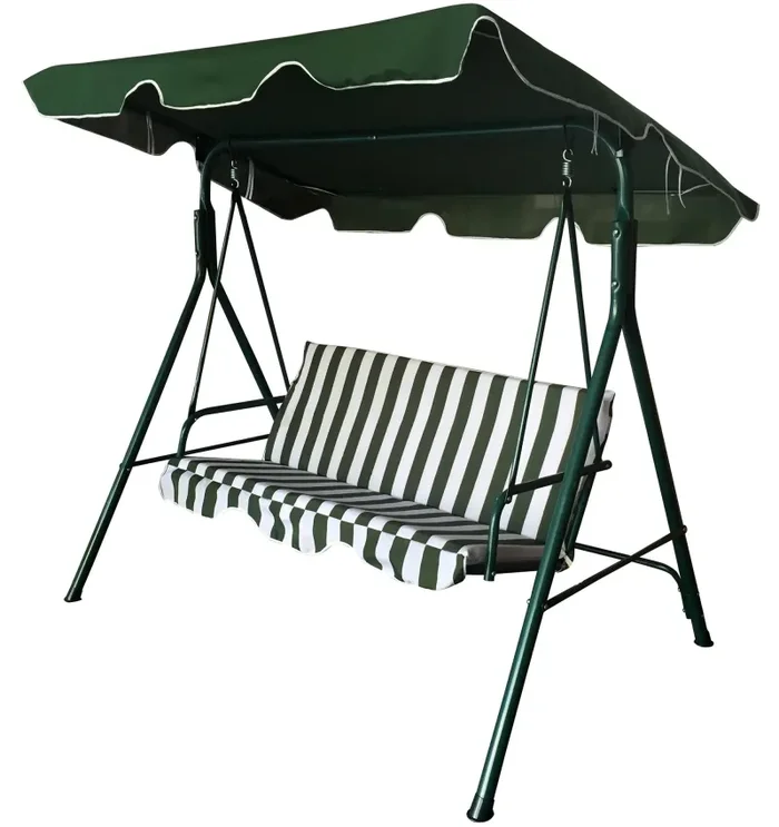 Dondolo da Esterno Giardino 3 Posti a Righe Verde Bertozzi Sorrento - immagine 2