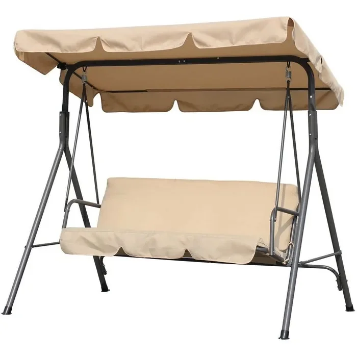 Dondolo da giardino 3 posti beige – Mandy