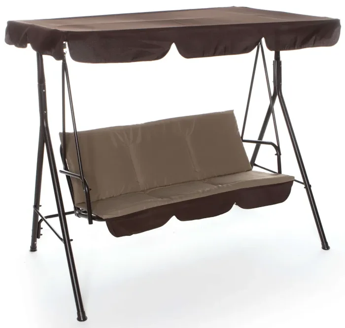 Dondolo da Giardino 3 Posti in Ferro Taddei Roma Marrone Rigato Saldi