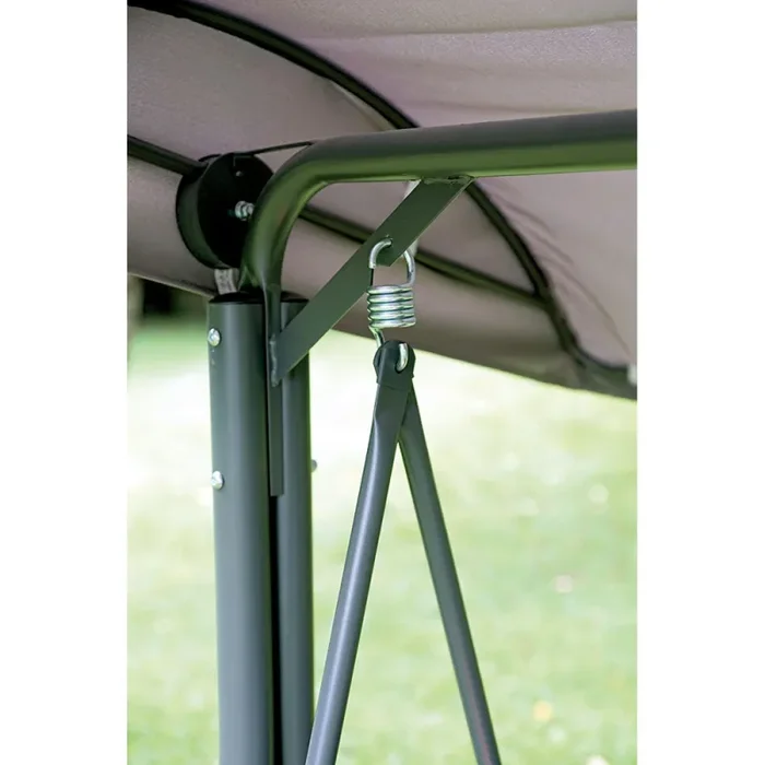 Dondolo da Giardino in Ferro 3 Posti Vorghini Swing Antracite e Grigio Fornitura