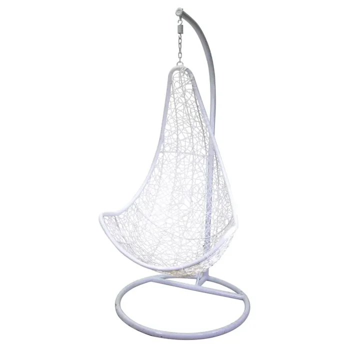 Dondolo Pensile da Giardino 82x65xh124 cm con Cuscini Rialto Bianco - immagine 3
