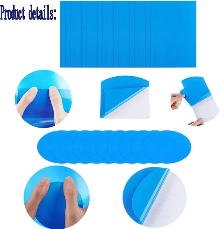 DONGSZQ Toppe autoadesive per la Riparazione della Piscina,20 Pezzi Piscina in Vinile Patch Patch,Patch di Riparazione PVC Autoadesivo, per Piscina Gonfiabile, Barca a Remi, Materasso Aria - immagine 3