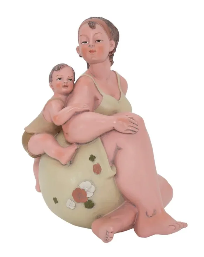Donnina Positano con Figlio 12,9×10,9×16,2 cm in Resina