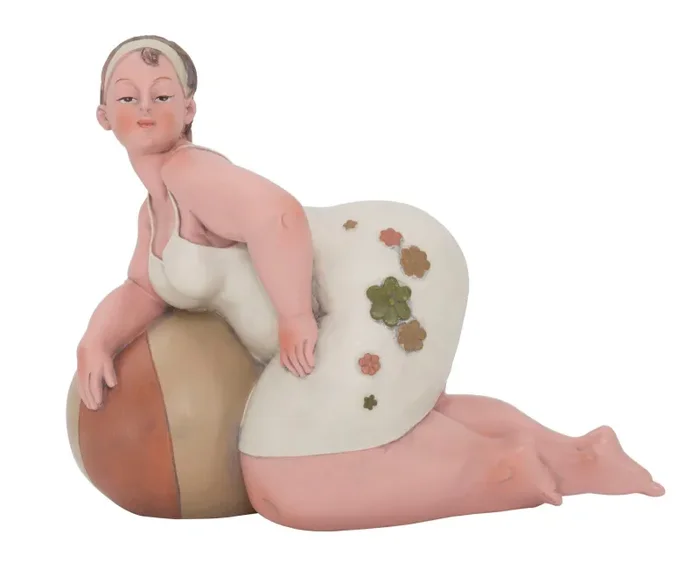 Donnina Positano in Ginocchio 14,4x10x15,5 cm in Resina