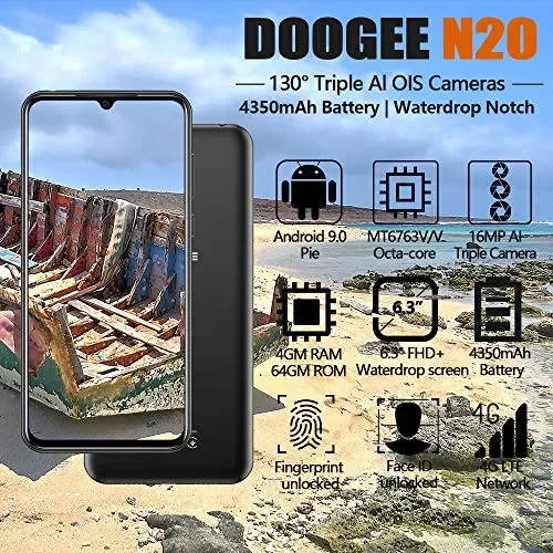 DOOGEE N20 (2019) 4G Cellulari Economici, 6.3 pollici FHD+ Display Nero - immagine 2