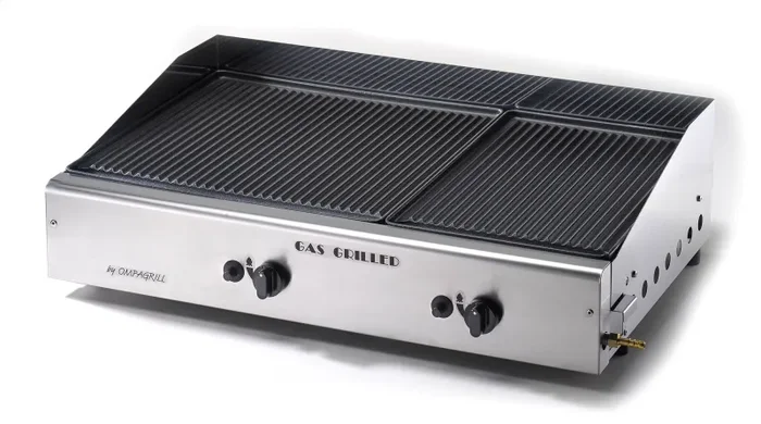 Doppia Piastra di Cottura in Ghisa a Gas GPL e Metano Ompagrill Plancha Double 4069/M Sconti