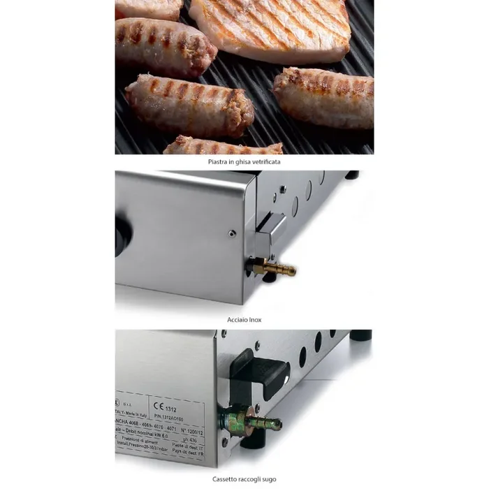 Doppia Piastra di Cottura in Ghisa a Gas GPL e Metano Ompagrill Plancha Double 4069/M Sconti - immagine 2