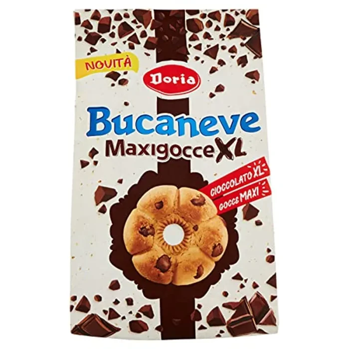 Doria – Bucaneve Maxigocce XL – Biscotti Ideali per la tua Colazione o Spuntino – Confezione da 300 gr
