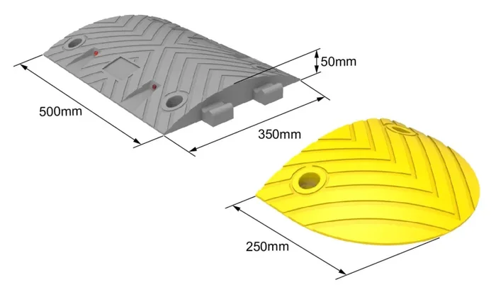 Dosso Rallentatore di Velocità 2,5m H5 in Gomma Vulcanizzata - immagine 3