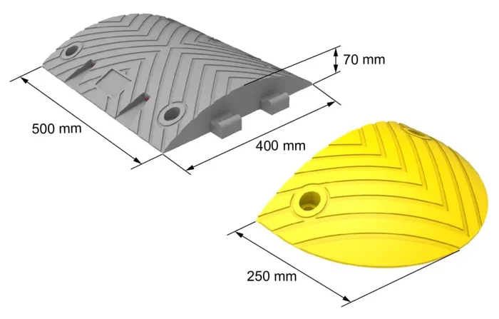 Dosso Rallentatore di Velocità 2,5m H7 in Gomma Vulcanizzata - immagine 3