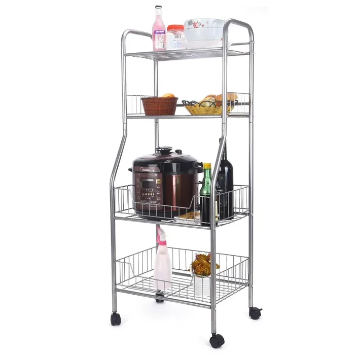 DoubleBlack Scaffale Metallo Scaffalatura Metallica con Ruote Cucina… Online - immagine 2