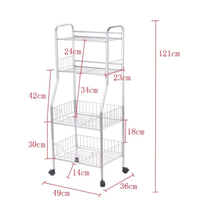 DoubleBlack Scaffale Metallo Scaffalatura Metallica con Ruote Cucina… Online - immagine 3