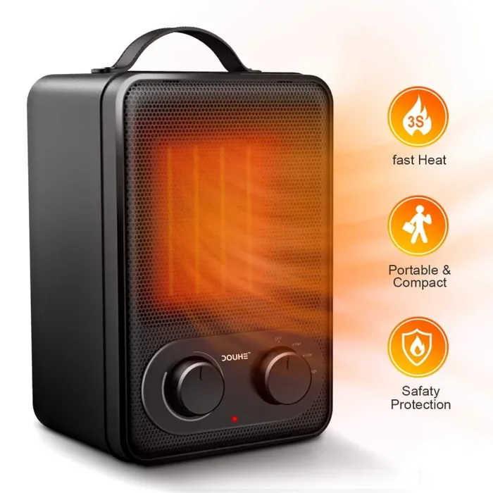 DOUHE Termoventilatore da Bagno, Stufa Elettrica Portabile, Potenza 1800w