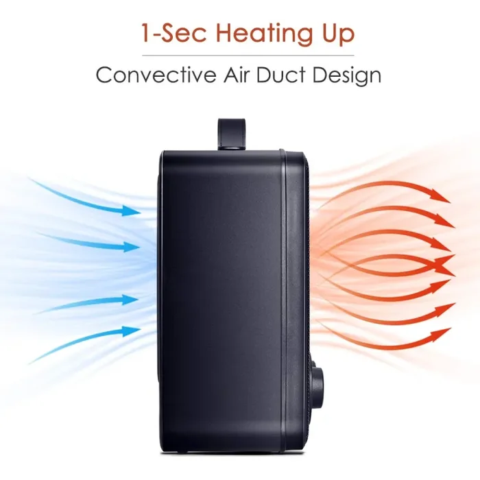 DOUHE Termoventilatore da Bagno, Stufa Elettrica Portabile, Potenza 1800w - immagine 2