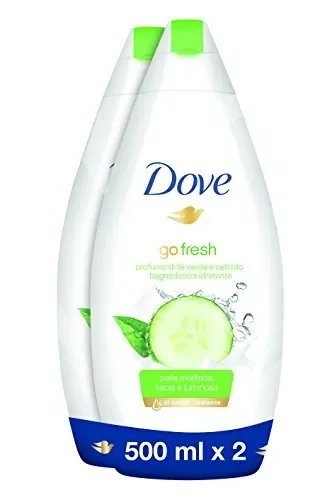 Dove Bagnoschiuma Go Fresh, Profumo di Tè Verde e Cetriolo – Pacco da 2 x…